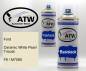 Preview: Ford, Ceramic White Pearl Tricoat, F6 / M7085: 400ml Sprühdose + 400ml Klarlack - Set, von ATW Autoteile West.